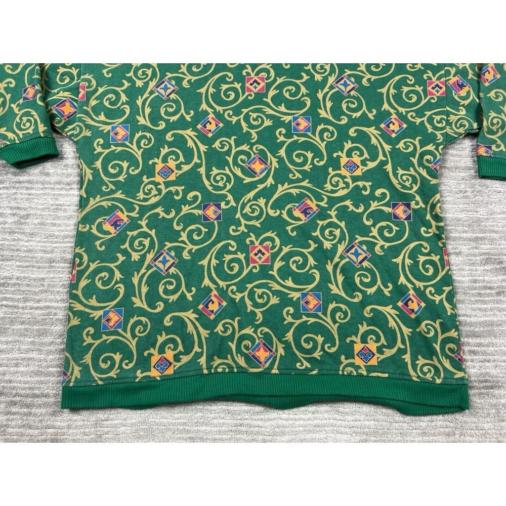 Vintage Dandelion Sweater Womens Small Green Grandmacore‎ Longsleeve Casual - Picture 3 of 13